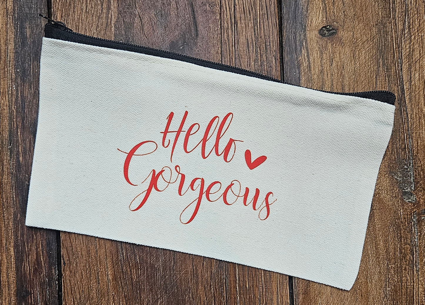 Hello Gorgeous-Zipper Accessory Bag- (Small)