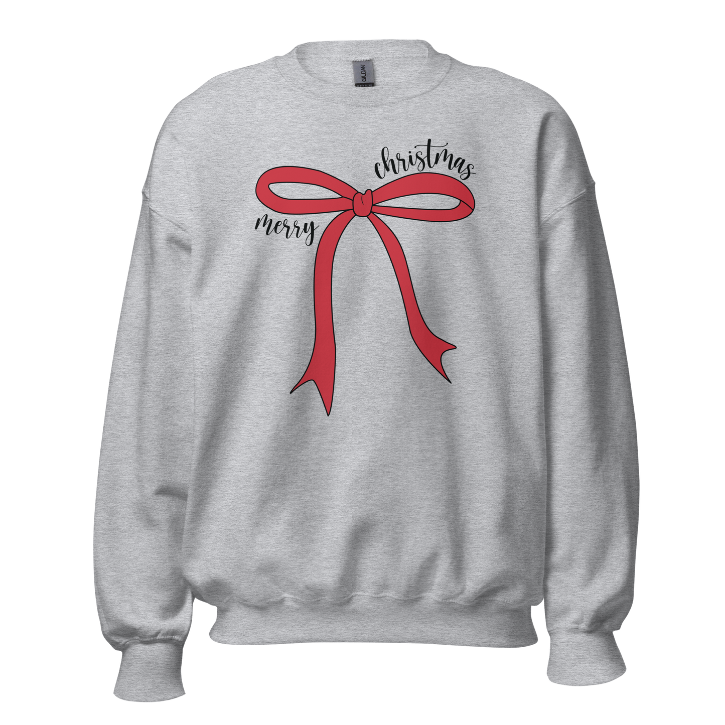 Merry Christmas Coquette Bow Sweatshirt
