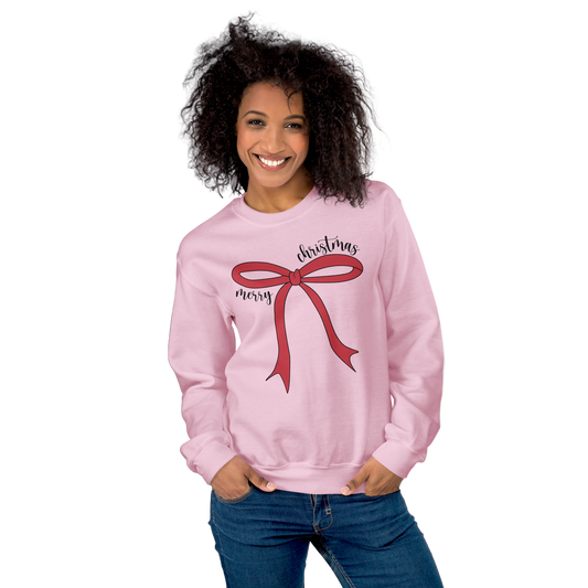 Merry Christmas Coquette Bow Sweatshirt
