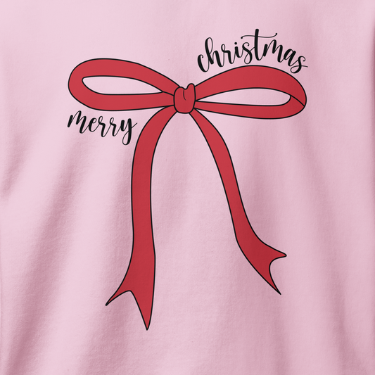 Merry Christmas Coquette Bow Sweatshirt